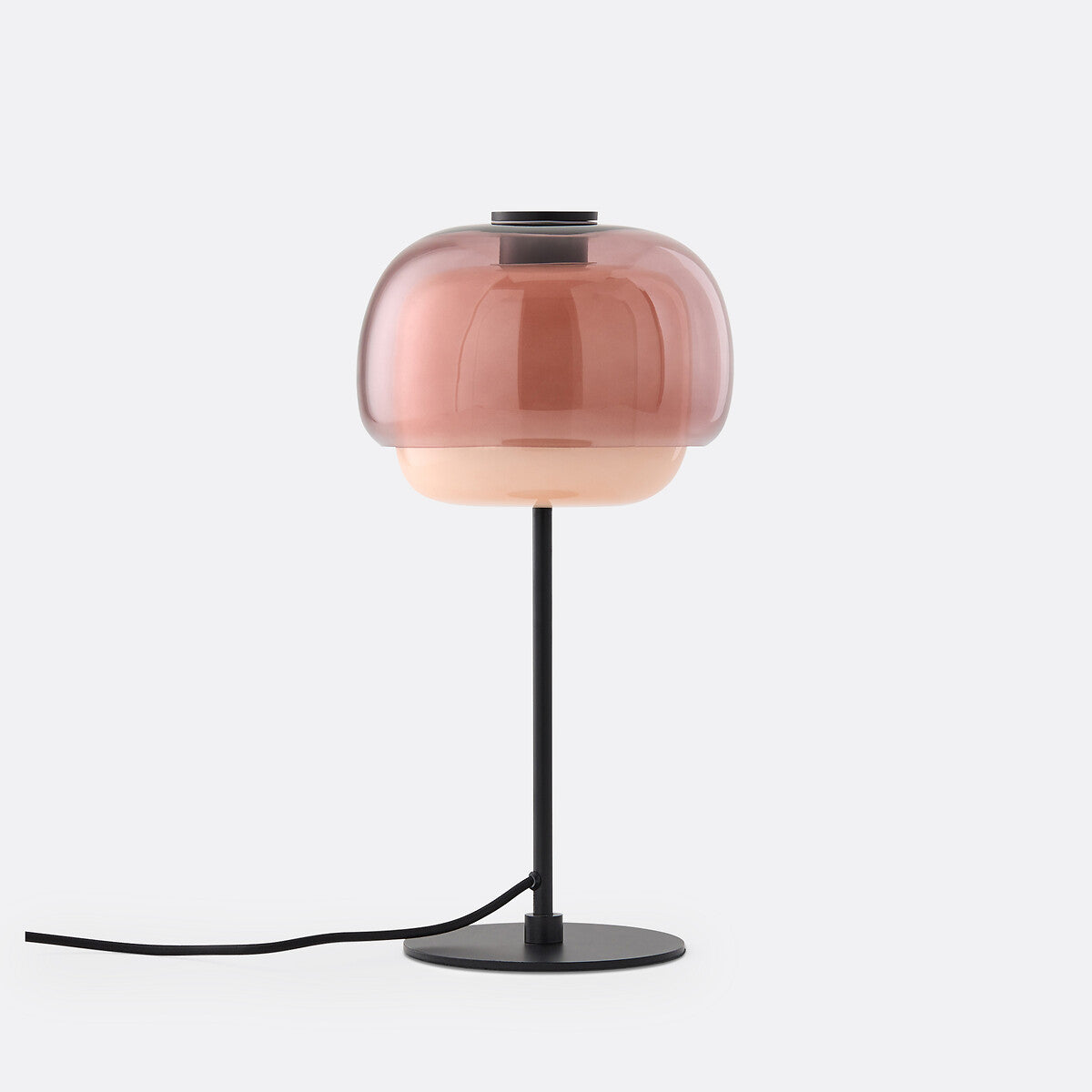 Retro Bordlampe i Glas - Dobbelt Glasskærm med Opalglas 8
