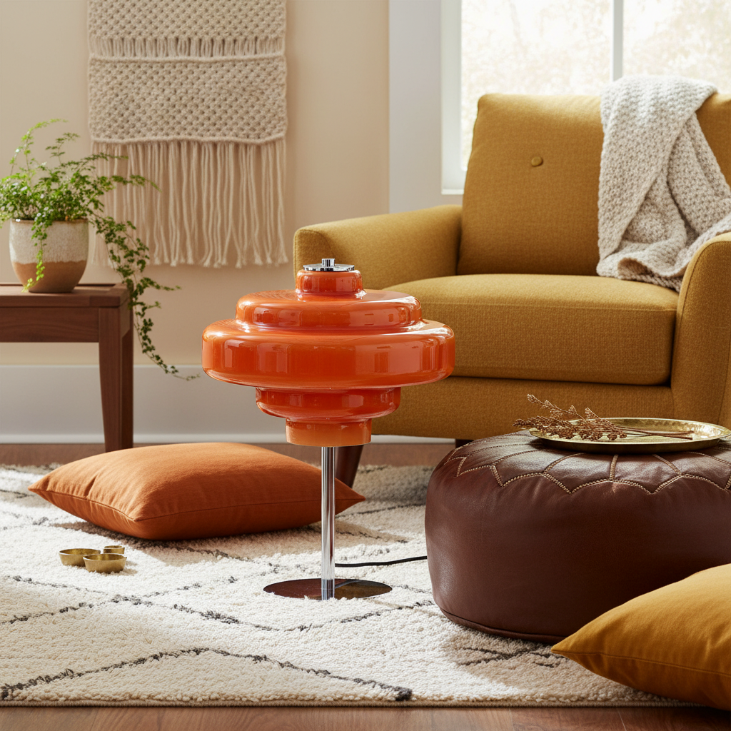 Retro Bordlampe i Glas - Ikonisk Flerlags Design 2
