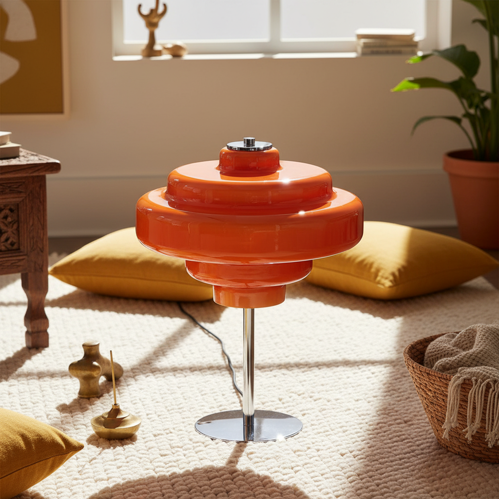 Retro Bordlampe i Glas - Ikonisk Flerlags Design 4
