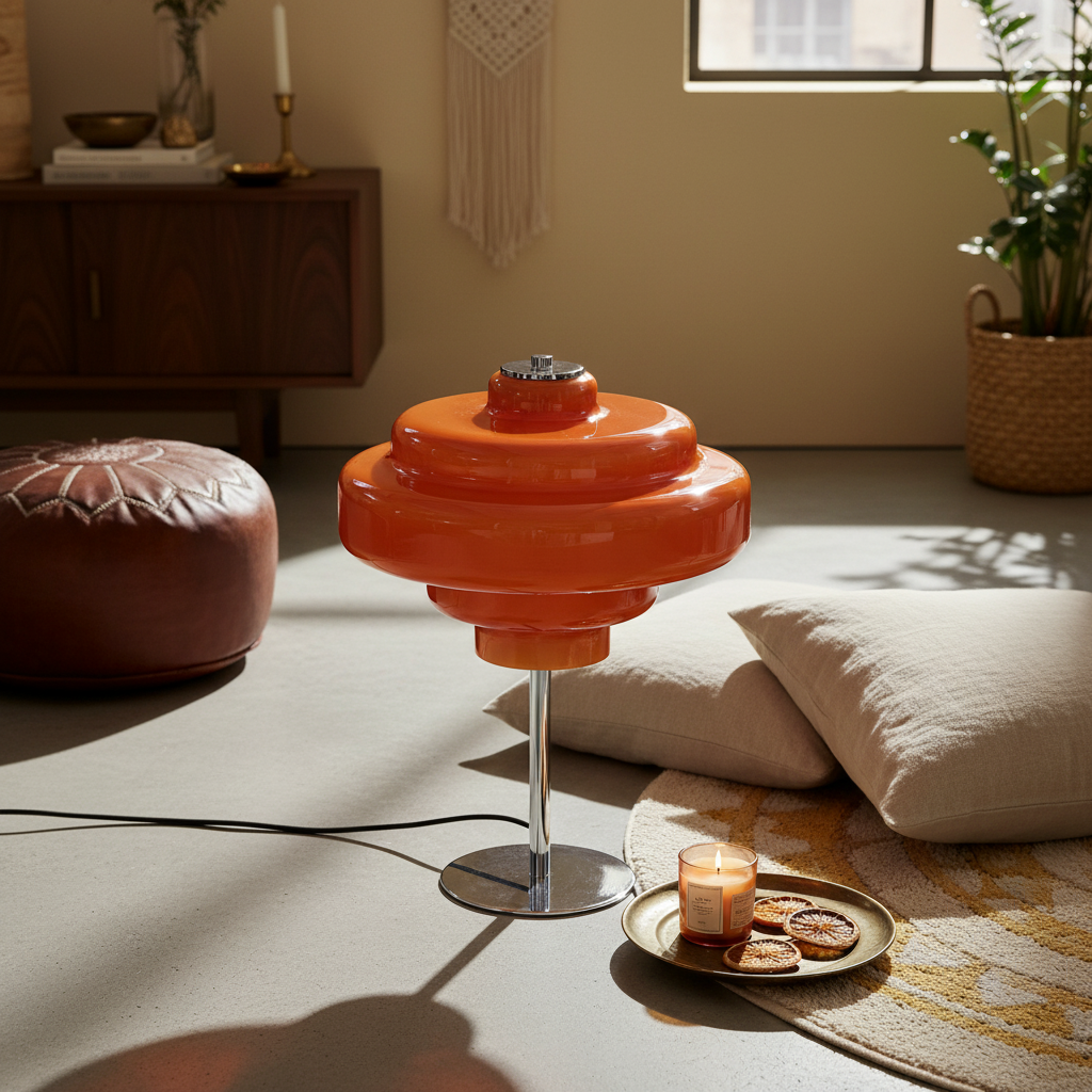 Retro Bordlampe i Glas - Ikonisk Flerlags Design 5
