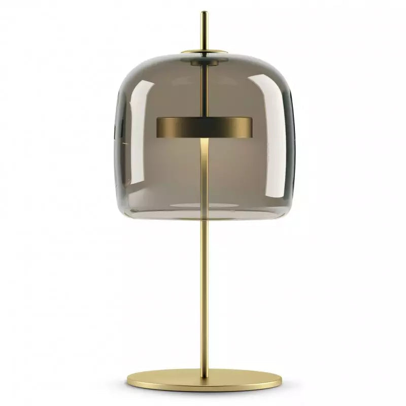 Retro Bordlampe i Glas - Tonet Glasskærm med Messingbase 5
