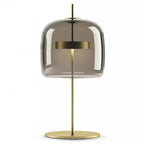 Retro Bordlampe i Glas - Tonet Glasskærm med Messingbase 5
