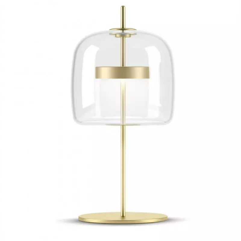 Retro Bordlampe i Glas - Tonet Glasskærm med Messingbase 6
