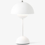 Retro Bordlampe i Metal - Halvrund Skærm med Svævende Kugledesign Trådløs 14