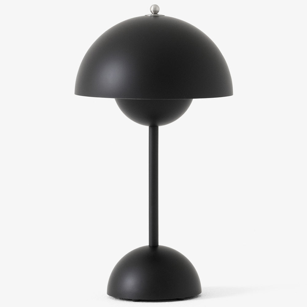 Retro Bordlampe i Metal - Halvrund Skærm med Svævende Kugledesign Trådløs 15