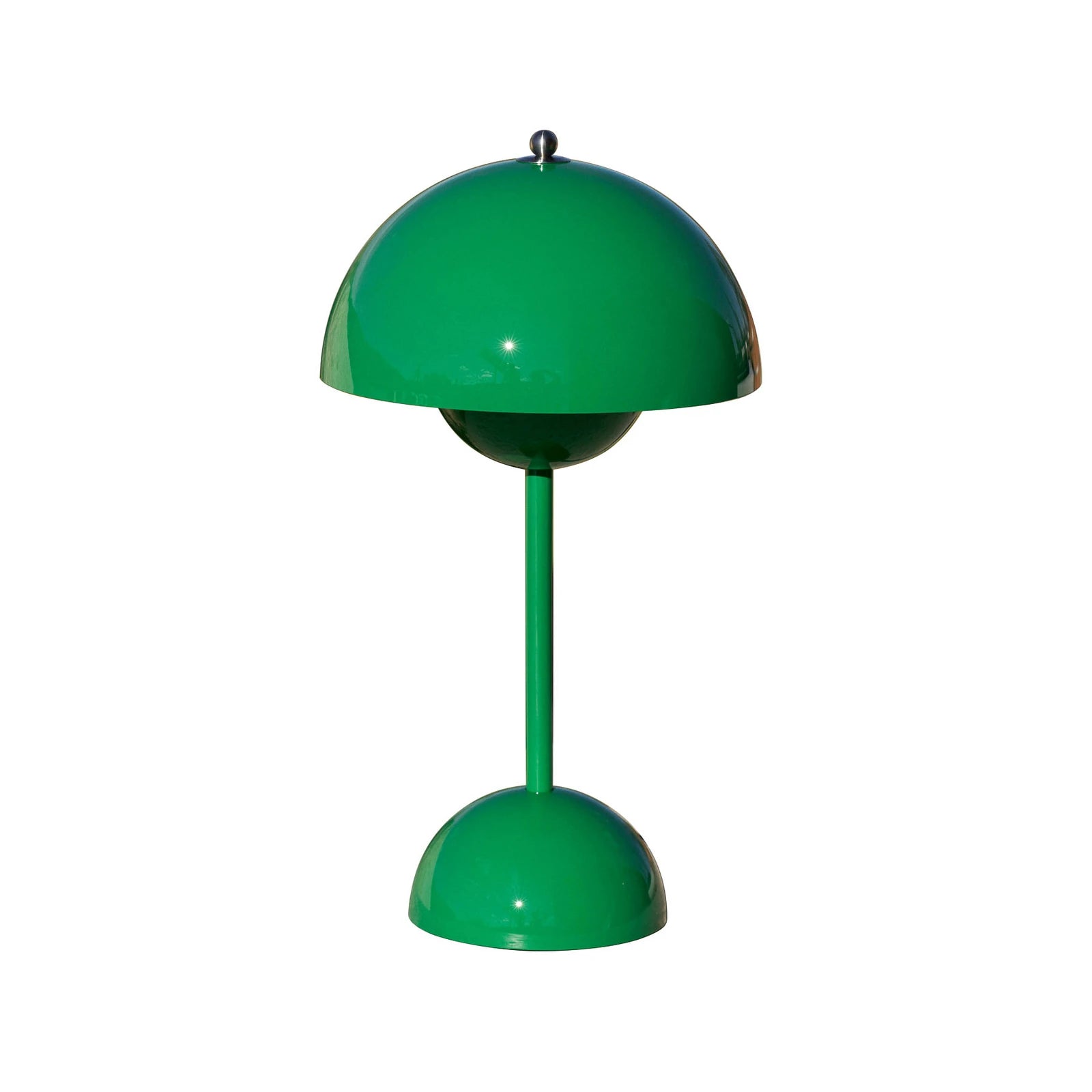 Retro Bordlampe i Metal - Halvrund Skærm med Svævende Kugledesign Trådløs 19