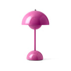Retro Bordlampe i Metal - Halvrund Skærm med Svævende Kugledesign Trådløs 22