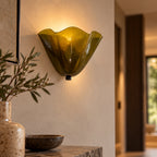 Retro Farvet Glas Væglampe - Shell Design 11
