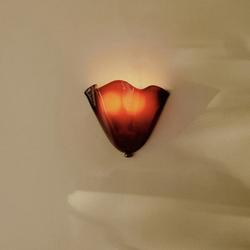 Retro Farvet Glas Væglampe - Shell Design 3
