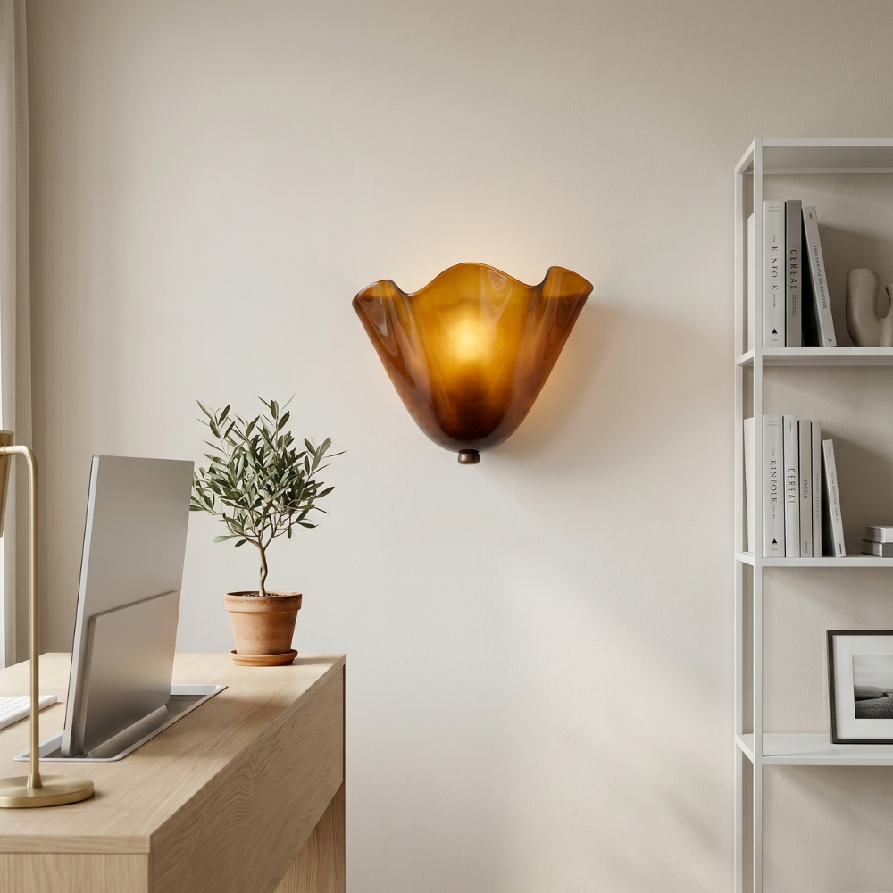 Retro Farvet Glas Væglampe - Shell Design 6
