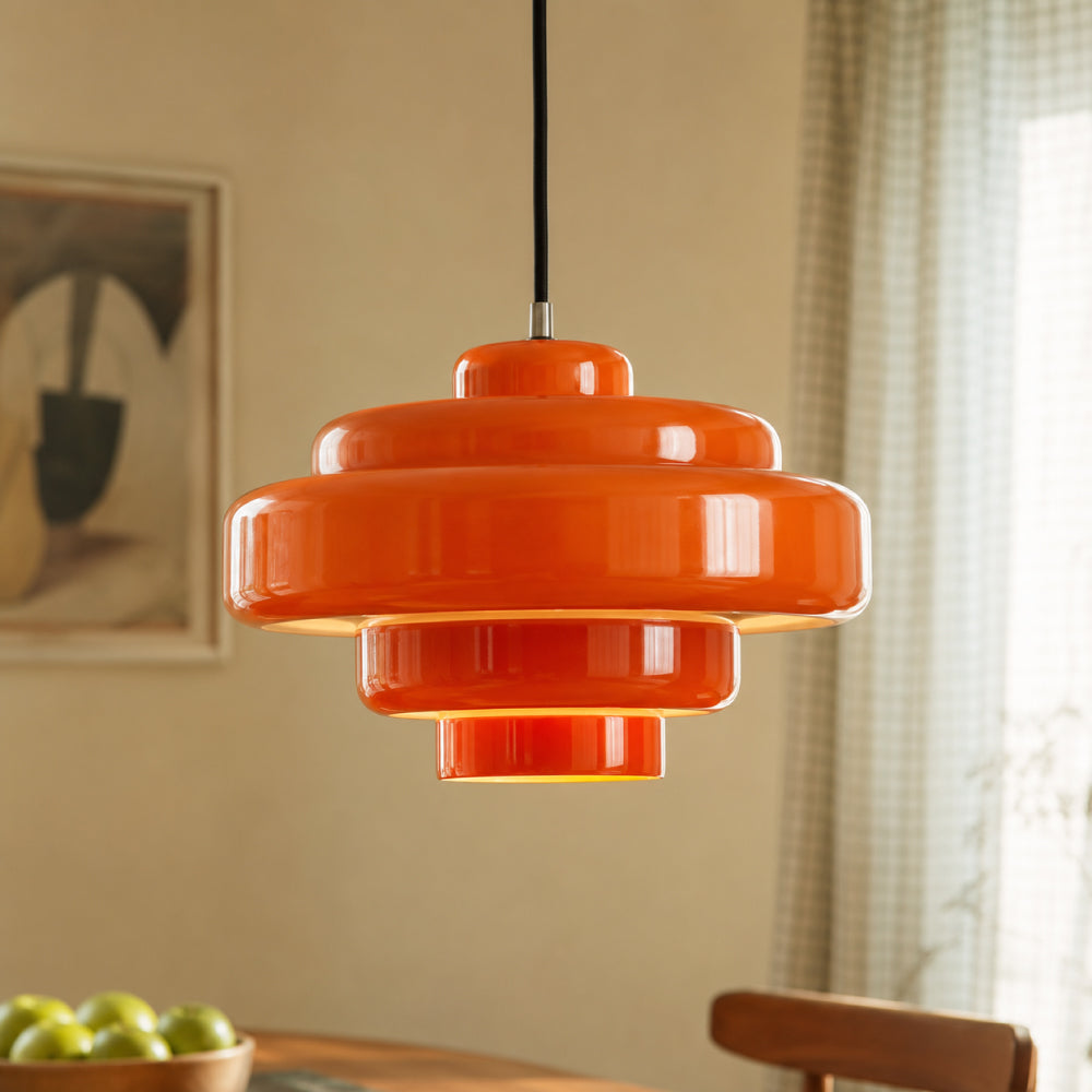 Retro Pendel Lampe i Glas - Ikonisk Flerlags Design 0
