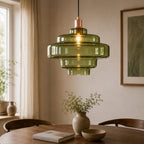Retro Pendel Lampe i Glas - Ikonisk Flerlags Design 1
