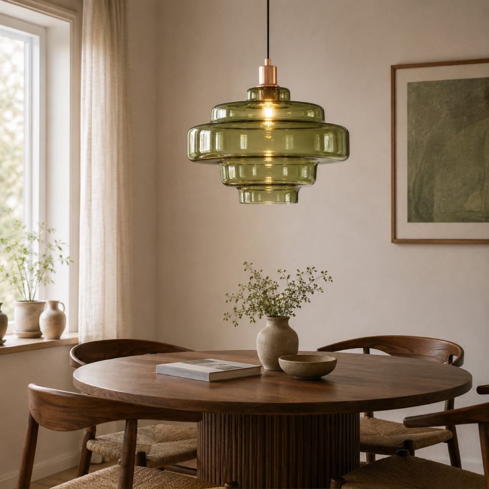 Retro Pendel Lampe i Glas - Ikonisk Flerlags Design 5
