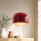 Retro Pendel Lampe i Glas - Tonet Glas med Opalglaskærm 11