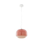 Retro Pendel Lampe i Glas - Tonet Glas med Opalglaskærm 8
