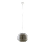 Retro Pendel Lampe i Glas - Tonet Glas med Opalglaskærm 9
