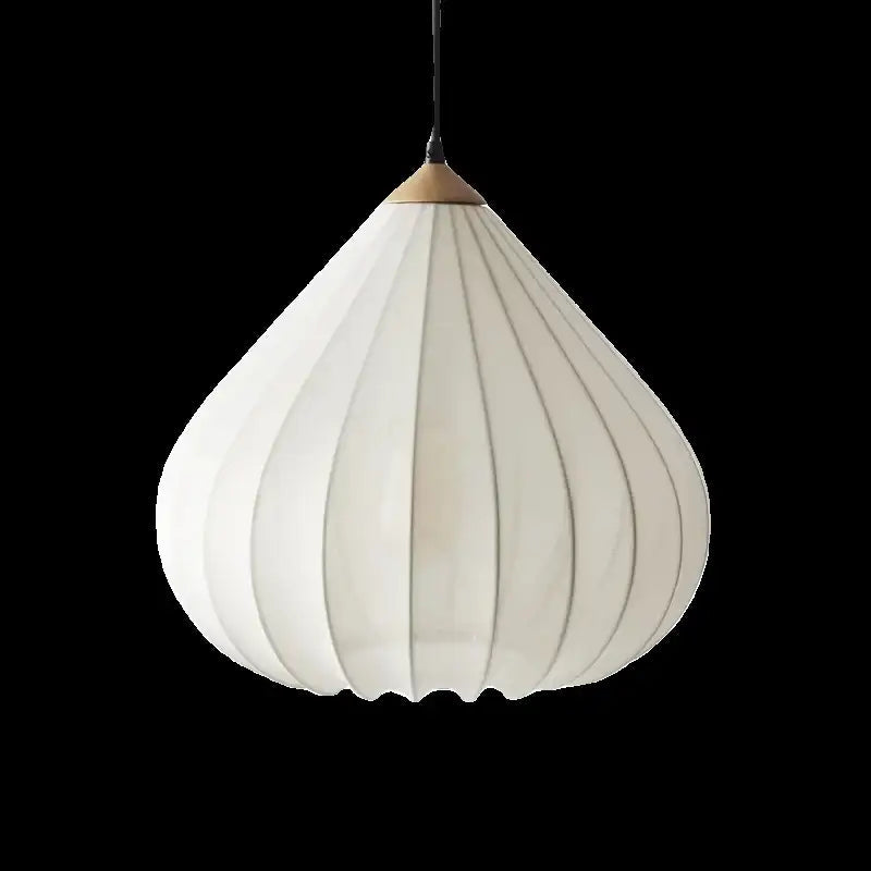 Retro Vintage Pendellampe - Japandi Art Deco Design i Stof med Blødt Lys 8