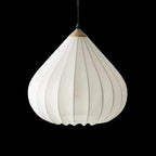 Retro Vintage Pendellampe - Japandi Art Deco Design i Stof med Blødt Lys 8