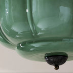 Rillet Glas Loftlampe - Rund Form i Metal og Glas med Blød Glød 5
