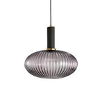 Rillet Glas Pendel Lampe - Tonet Glas med Retro Udtryk 12

