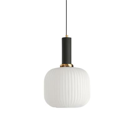 Rillet Glas Pendel Lampe - Tonet Glas med Retro Udtryk 13
