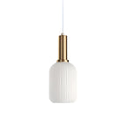 Rillet Glas Pendel Lampe - Tonet Glas med Retro Udtryk 14
