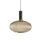 Rillet Glas Pendel Lampe - Tonet Glas med Retro Udtryk 17
