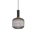 Rillet Glas Pendel Lampe - Tonet Glas med Retro Udtryk 18
