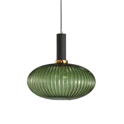 Rillet Glas Pendel Lampe - Tonet Glas med Retro Udtryk 19
