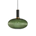 Rillet Glas Pendel Lampe - Tonet Glas med Retro Udtryk 19
