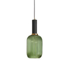 Rillet Glas Pendel Lampe - Tonet Glas med Retro Udtryk 20
