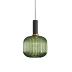 Rillet Glas Pendel Lampe - Tonet Glas med Retro Udtryk 21
