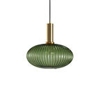 Rillet Glas Pendel Lampe - Tonet Glas med Retro Udtryk 23
