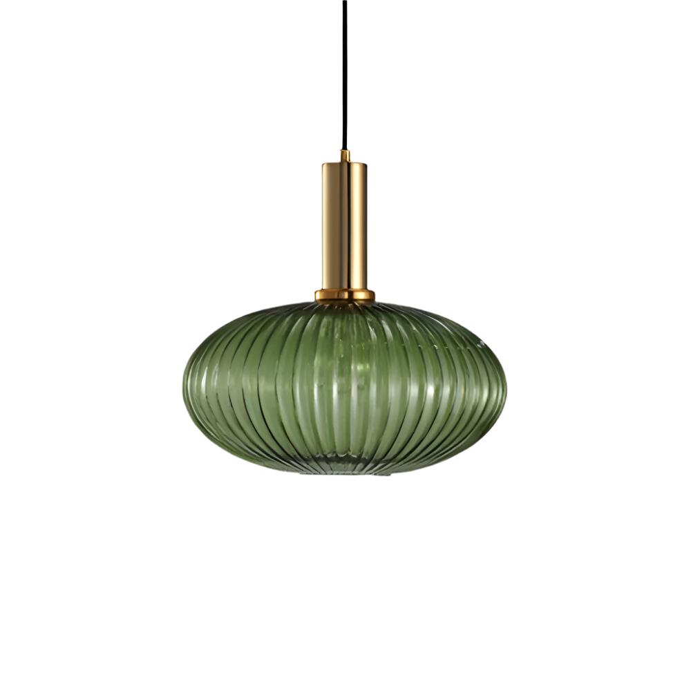 Rillet Glas Pendel Lampe - Tonet Glas med Retro Udtryk 23
