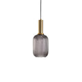 Rillet Glas Pendel Lampe - Tonet Glas med Retro Udtryk 3
