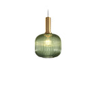 Rillet Glas Pendel Lampe - Tonet Glas med Retro Udtryk 8

