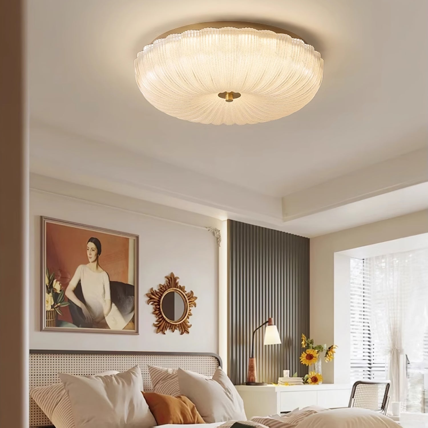 Ripple Glas Loftlampe - Varmt Lys og Elegant Finish 4
