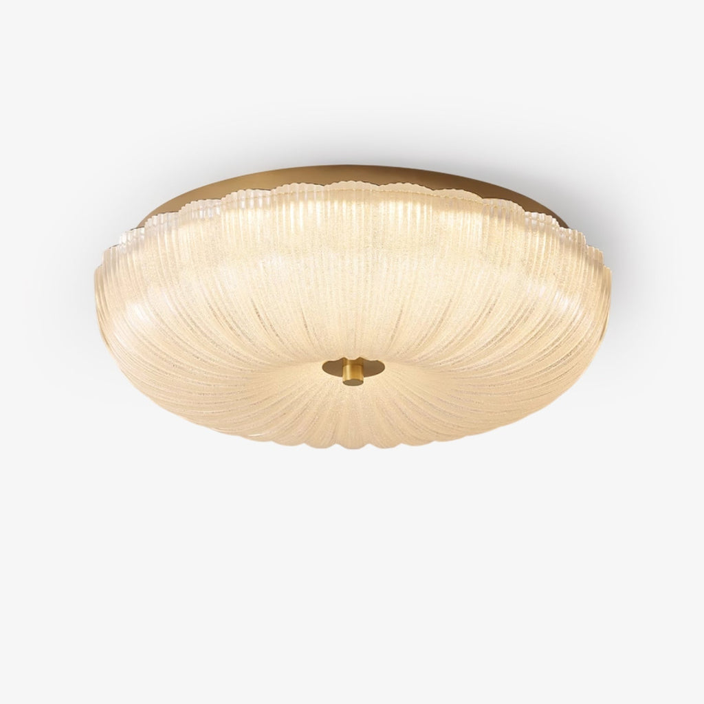 Ripple Glas Loftlampe med Guldstel - Til Soveværelse og Stue 6