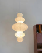 Rispapir Pendel Lampe - Papir og Bambus Justerbar Højde 7
