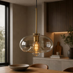 Røget Glas Pendel Lampe - Skandinavisk Design i Flere Former 0
