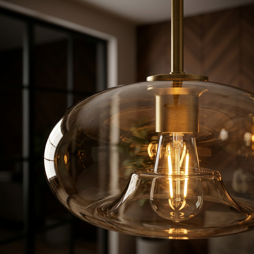 Røget Glas Pendel Lampe - Skandinavisk Design i Flere Former 4
