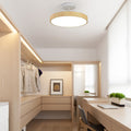 Rund LED Loftlampe i Træ – Minimalistisk Design med Blød Belysning 0