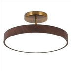 Rund LED Loftlampe i Træ – Minimalistisk Design med Blød Belysning 1