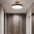 Rund LED Loftlampe i Træ – Minimalistisk Design med Blød Belysning 5