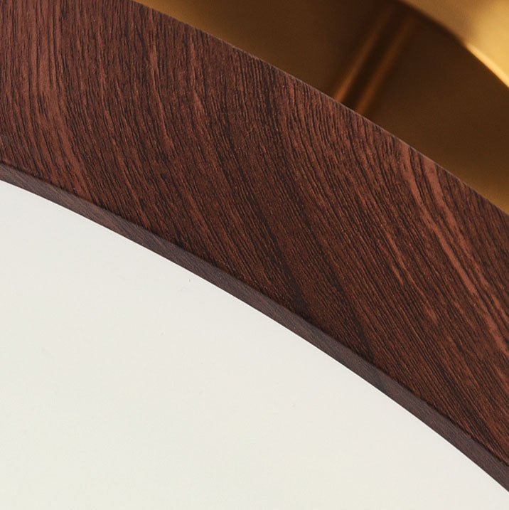 Rund LED Loftlampe i Træ – Minimalistisk Design med Blød Belysning 6
