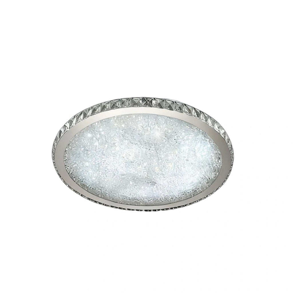 Rund Loftslampe i Krystal – Elegant Design med Skinnende Detaljer 0