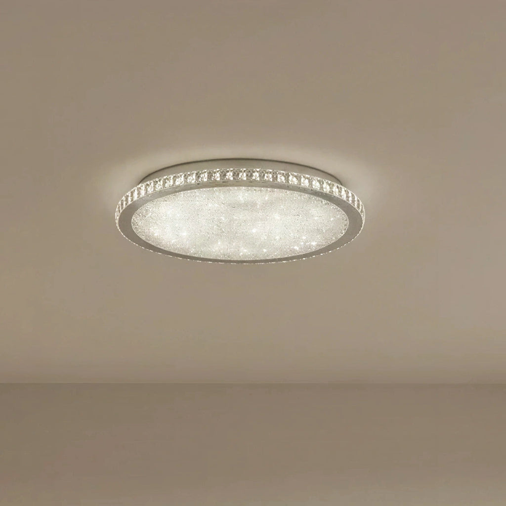Rund Loftslampe i Krystal – Elegant Design med Skinnende Detaljer 2