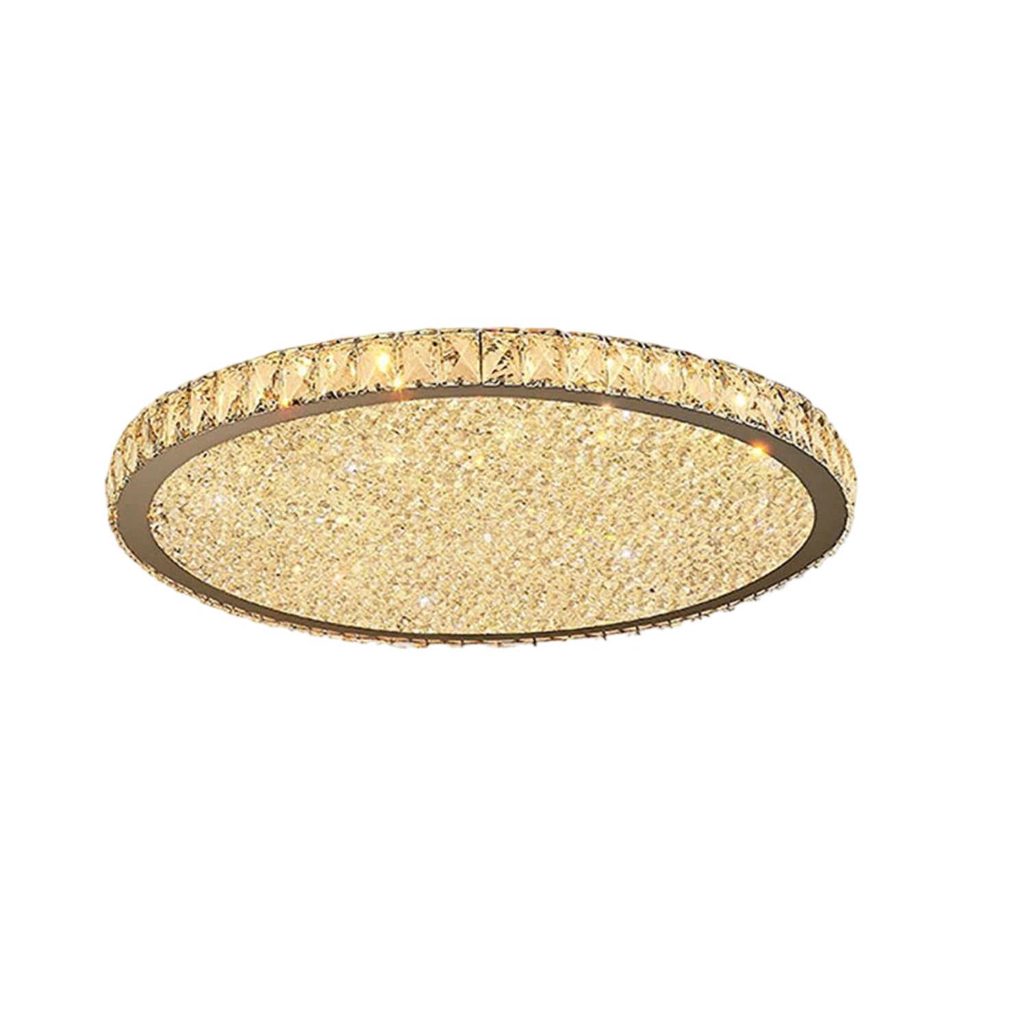 Rund Loftslampe i Krystal – Elegant Design med Skinnende Detaljer 9