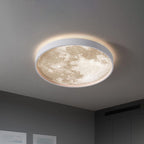 Rund Loftslampe med Måneoverflade-Look og Baglys 1
