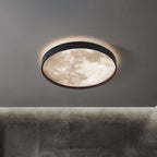 Rund Loftslampe med Måneoverflade-Look og Baglys 2